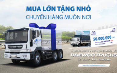 Mua xe DAEWOO TRUCKS tặng voucher 50 TRIỆU | Khuyến mại “Mua Lớn Tặng Nhỏ, Chuyển Hàng Muôn Nơi”